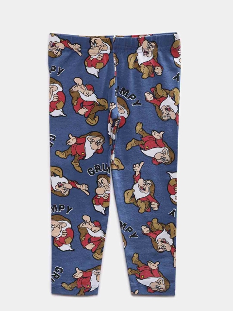 

EIMOIE Girls Blue Printed Leggings, Navy blue