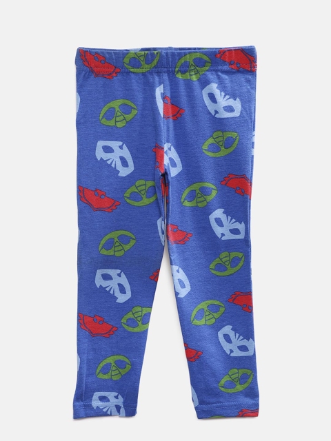 

Eimoie Girls Blue Printed Ankle-Length Leggings