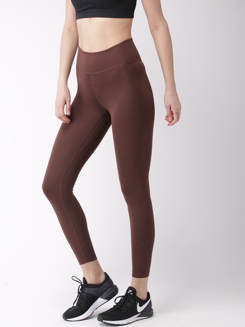 

Nike Women Brown Solid AS W NP The Nike Pro Tight Fit DRI-FIT Training Tights