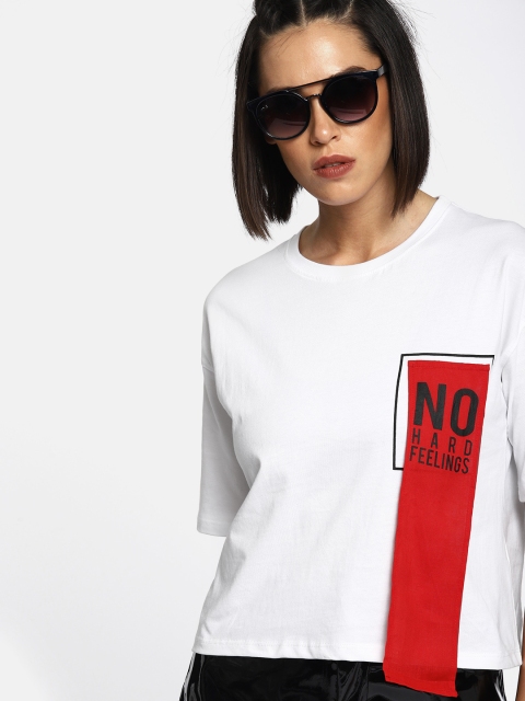 

Kook N Keech Women White Solid Round Neck T-shirt