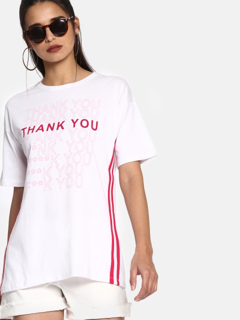 

Kook N Keech Women White Printed Round Neck T-shirt