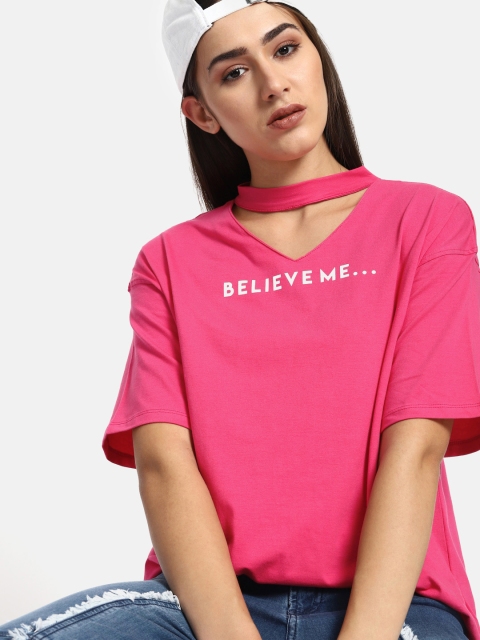 

Kook N Keech Women Pink Printed Choker Neck Regular Top