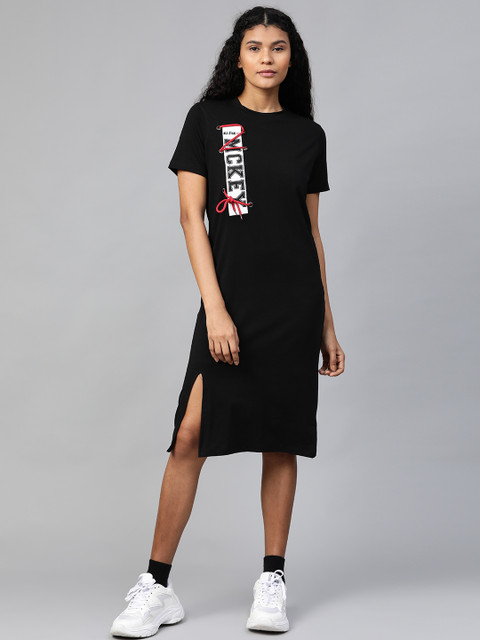 

Kook N Keech Disney Women Black Solid T-shirt Dress