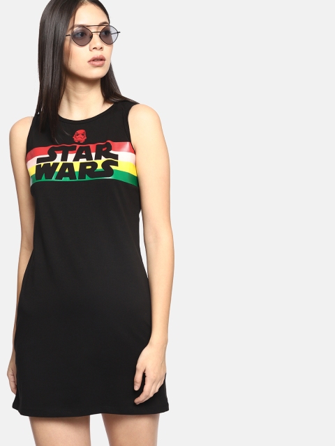 

Kook N Keech Star Wars Women Black Printed T-shirt Dress