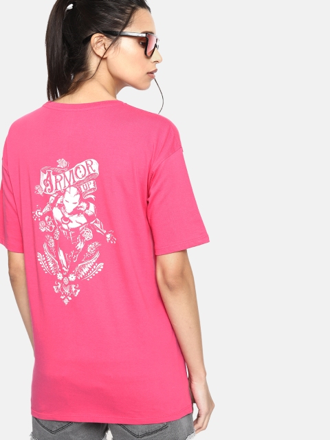 

Kook N Keech Marvel Women Pink Printed Round Neck T-shirt