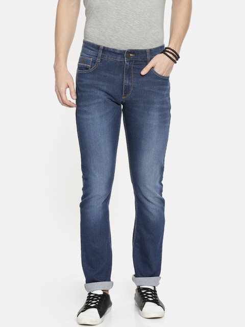

John Players Men Blue Comfort Skinny Fit Mid-Rise Clean Look Stretchable Jeans