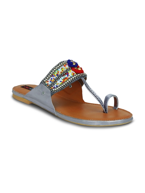 

Get Glamr Women Multicoloured Beaded One Toe Flats, Multi