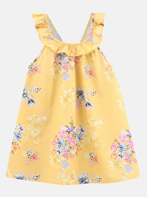 

Beebay Girls Yellow Printed A-Line Dress