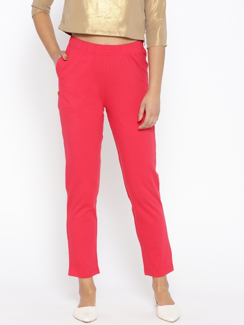 

AURELIA Women Pink Regular Fit Solid Trousers