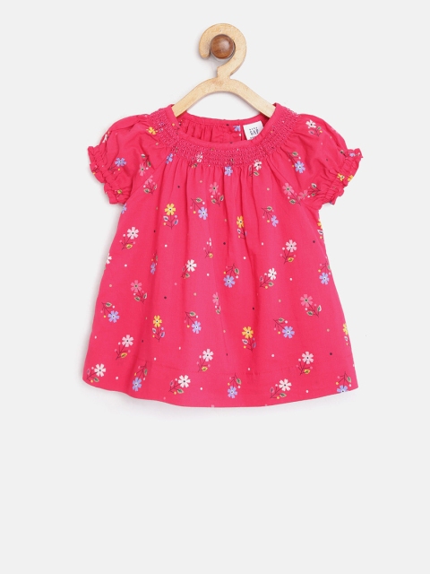 

GAP Baby Girl Smocked Floral Dress, Pink