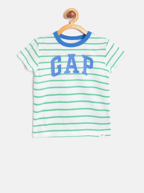 

GAP Boy Logo Stripe Short Sleeve T-Shirt, White