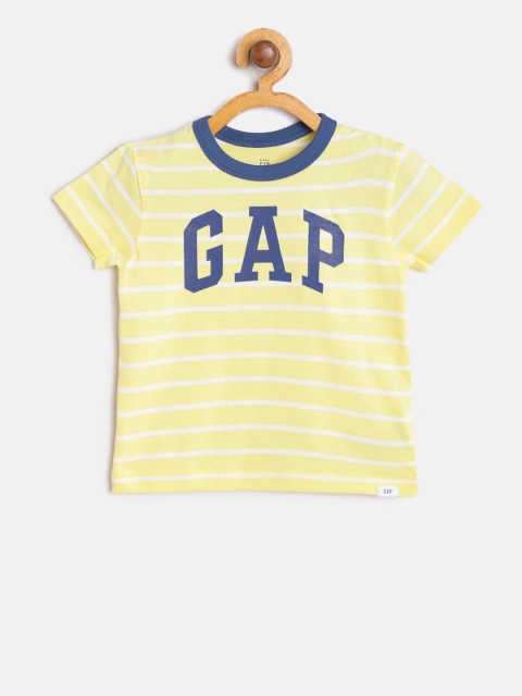 

GAP Boy Logo Stripe Short Sleeve T-Shirt, Yellow
