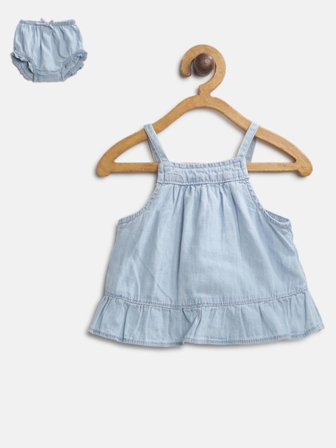 

GAP Baby Girl Denim Ruffle Set, Blue