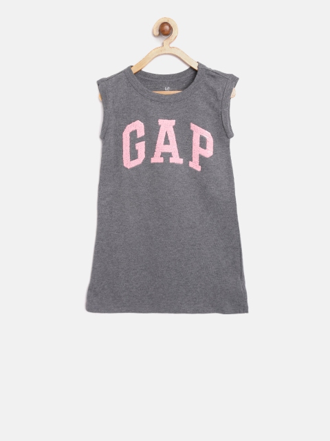 

GAP Girl Logo Sleeveless Dress, Charcoal