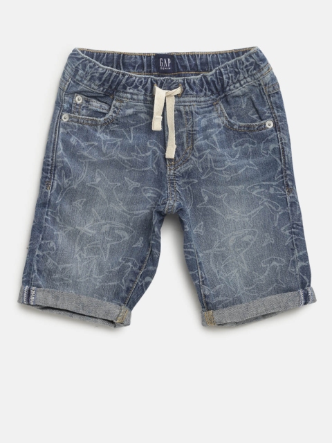 

GAP Boy Shark Roll-Up Shorts, Blue