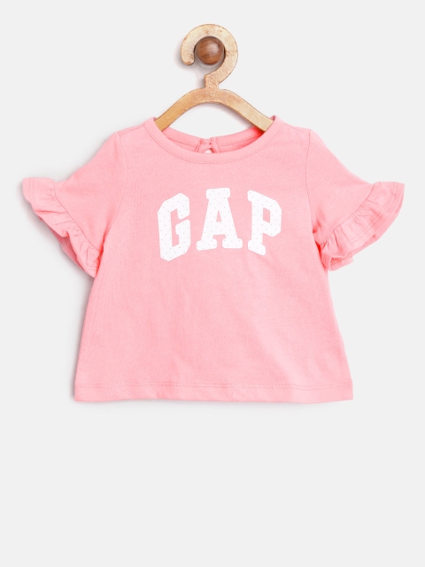 

GAP Baby Girl Logo Ruffle T-Shirt, Pink