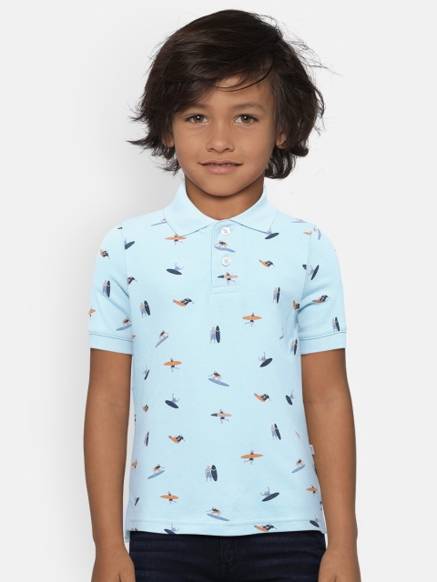 

GAP Boy Blue Printed Short Sleeve Polo T-shirt