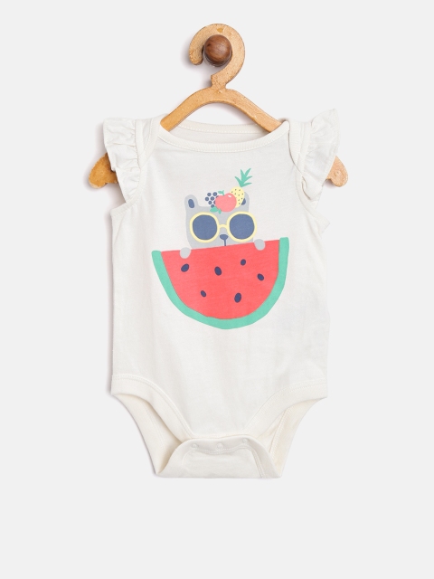 

GAP Baby Girl Graphic Ruffle Bodysuit, Off white