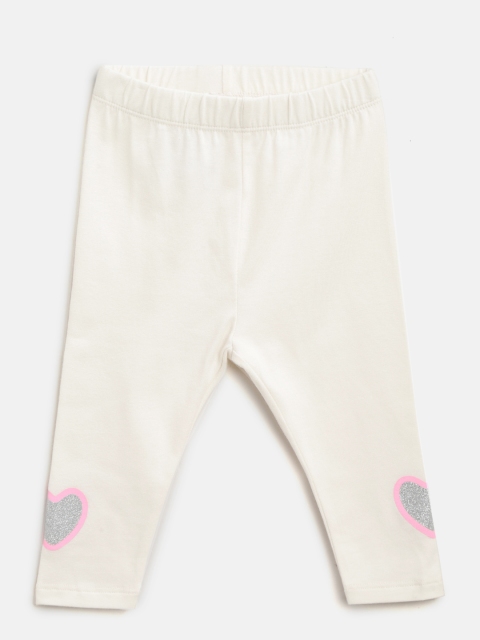 

GAP Girl Heart Leggings in Stretch Jersey, Off white