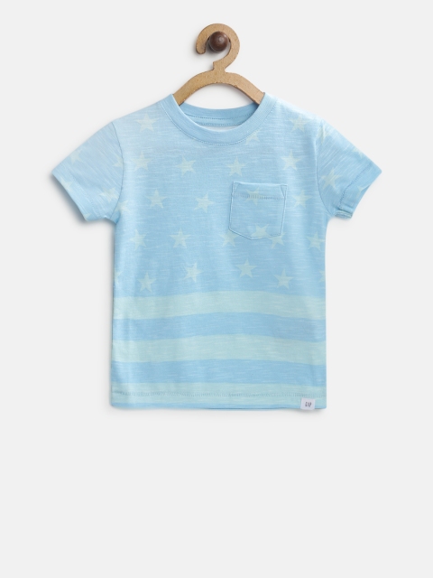 

GAP Baby Boy Graphic Stripe Short Sleeve T-Shirt, Blue