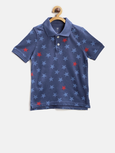 

GAP Boy's Print Polo Shirt, Navy blue