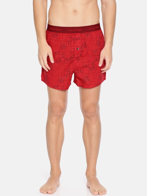 

Calvin Klein Men Red & Black Printed Slim Fit Boxers U15137UT