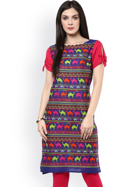 

Pannkh Women Multicoloured Quirky Print Kurta, Multi