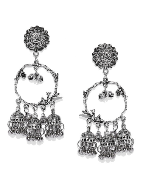 

Fida Silver-Toned Classic Drop Earrings