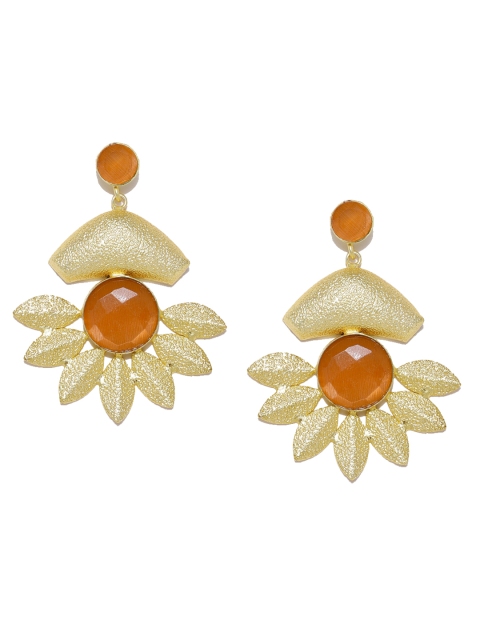 

Fida Gold-Toned & Orange Contemporary Drop Earrings