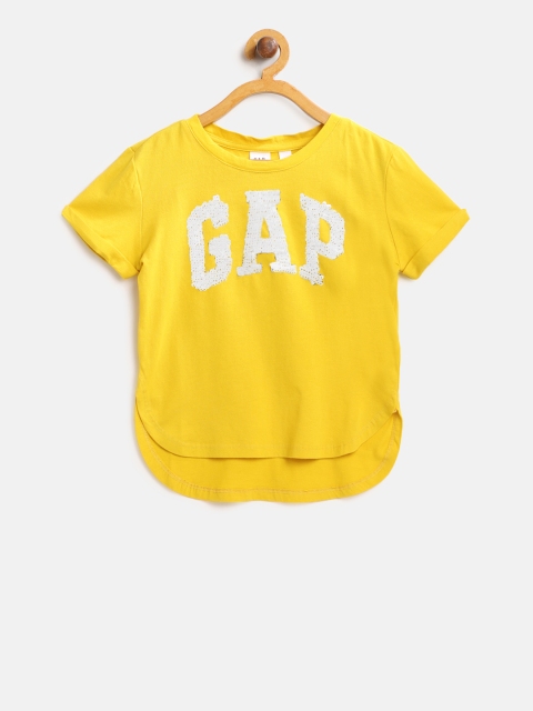 

GAP Girl Logo Short Sleeve Tunic T-shirt, Mustard