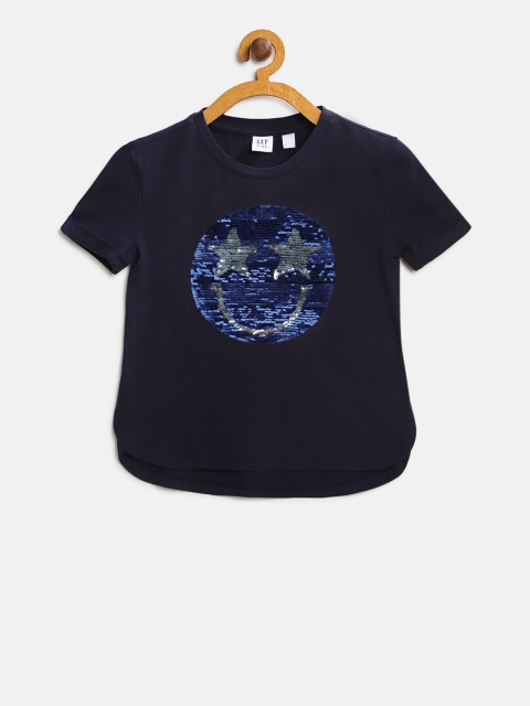 

GAP Girl Graphic Short Sleeve Tunic T-shirt, Navy blue