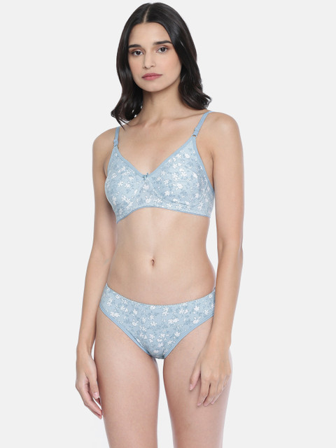 

Lady Love Women Blue Printed Lingerie Set LLSET5076