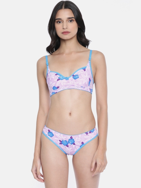 

Lady Love Women Blue & Lavender Printed Lingerie Set LLSET5070
