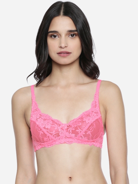 

Lady Love Pink Lace Non-Wired Lightly Padded Everyday Bra LLBR1011