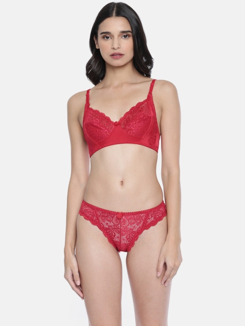 

Lady Love Women Red Lace Lingerie Set LLSET4051