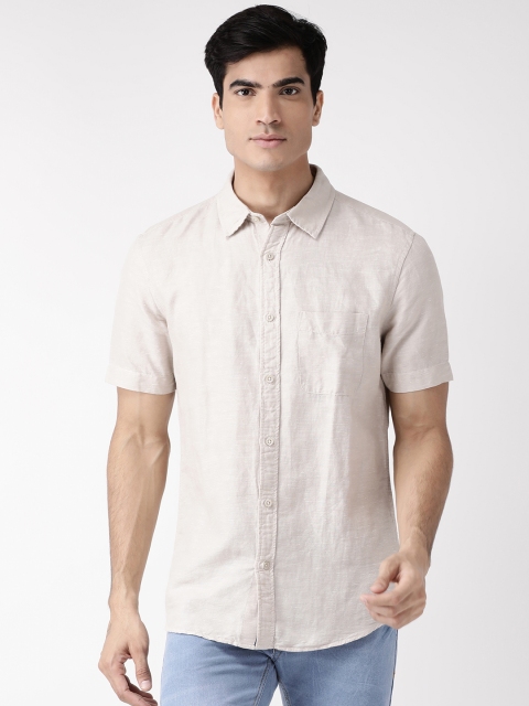 

Marks & Spencer Men Beige Regular Fit Solid Casual Shirt