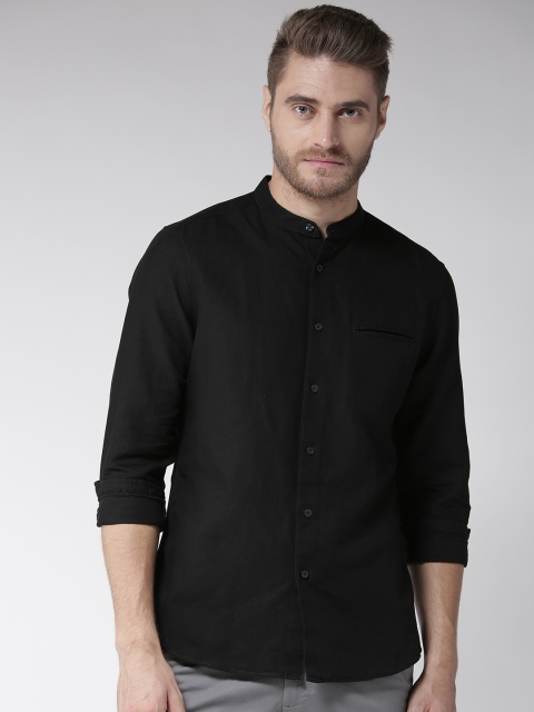 

Marks & Spencer Men Black Slim Fit Solid Casual Shirt