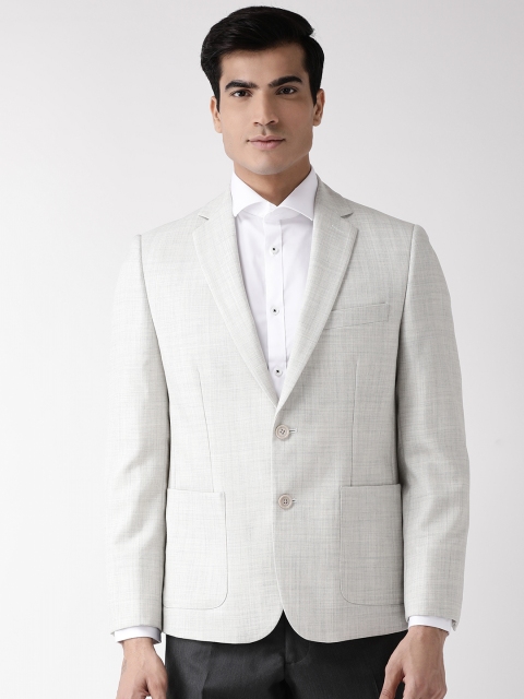 

Marks & Spencer Men Grey Solid Slim Fit Single-Breasted Semiformal Blazer