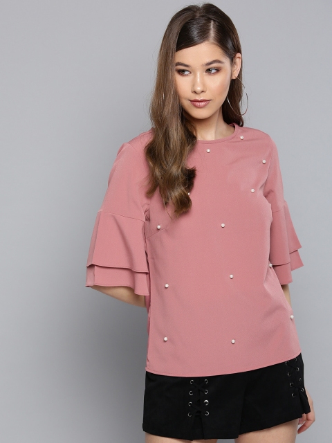 

Harpa Women Pink Embellished Top