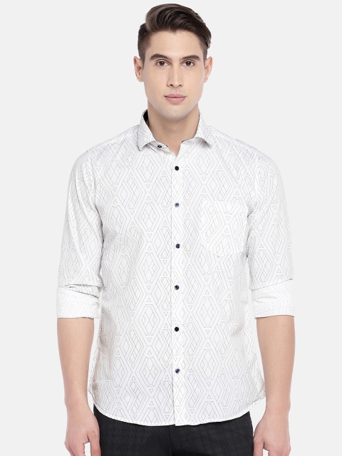 

Easies Men White Regular Fit Printed Casual Shirt