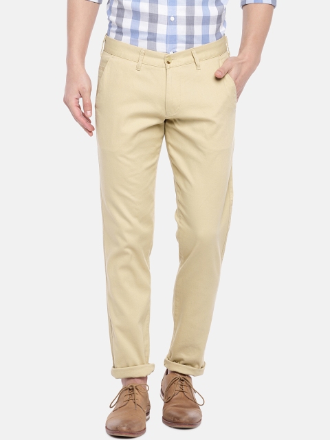 

Easies Men Beige Comfort Slim Fit Solid Regular Trousers