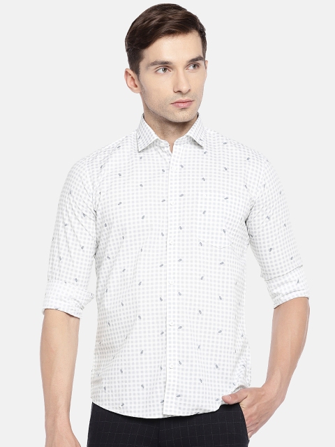 

Easies Men Grey Slim Fit Checked Casual Shirt