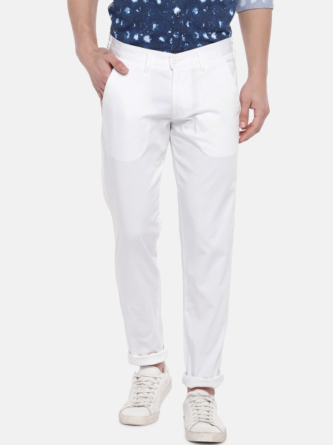 

Easies Men White Comfort Slim Fit Solid Regular Trousers