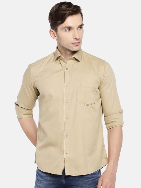 

Easies Men Beige Slim Fit Solid Casual Shirt