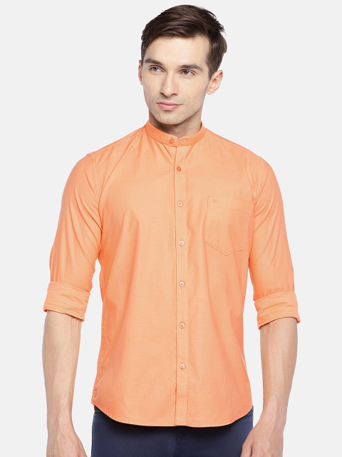 

Easies Men Orange Slim Fit Solid Casual Shirt