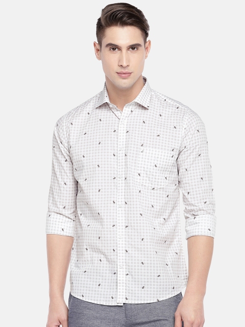 

Easies Men White Slim Fit Printed Casual Shirt