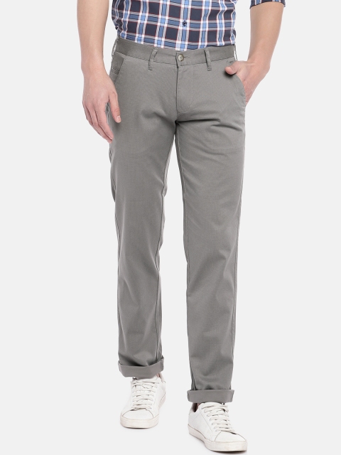 

Easies Men Grey Comfort Slim Fit Self Design Regular Trousers