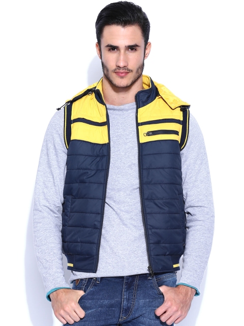 

Harvard Navy & Yellow Sleeveless Jacket, Navy blue
