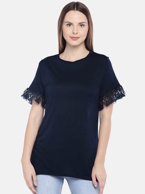 

Globus Women Navy Blue Solid Top