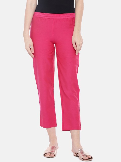

Globus Women Pink Regular Fit Solid Regular Trousers